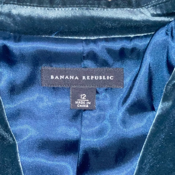 Vintage Banana Republic Turquoise Velour Blazer Size 12 - Picture 6 of 6